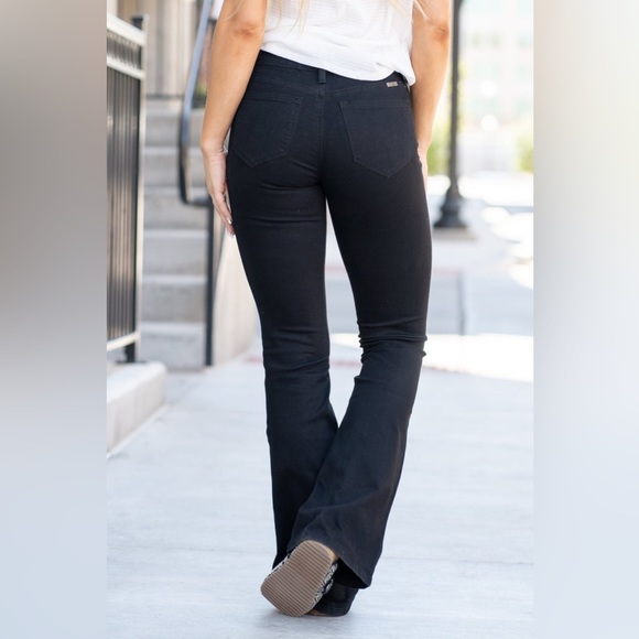 KanCan Black Flare Jeans Midrise Wide Leg NWT Last One! Size 24 - Picture 5 of 8